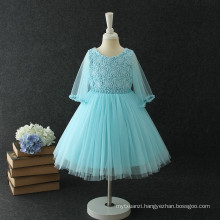 Newest arrival Butterfly sleeves embroidered flower 3-5 year old girl dress